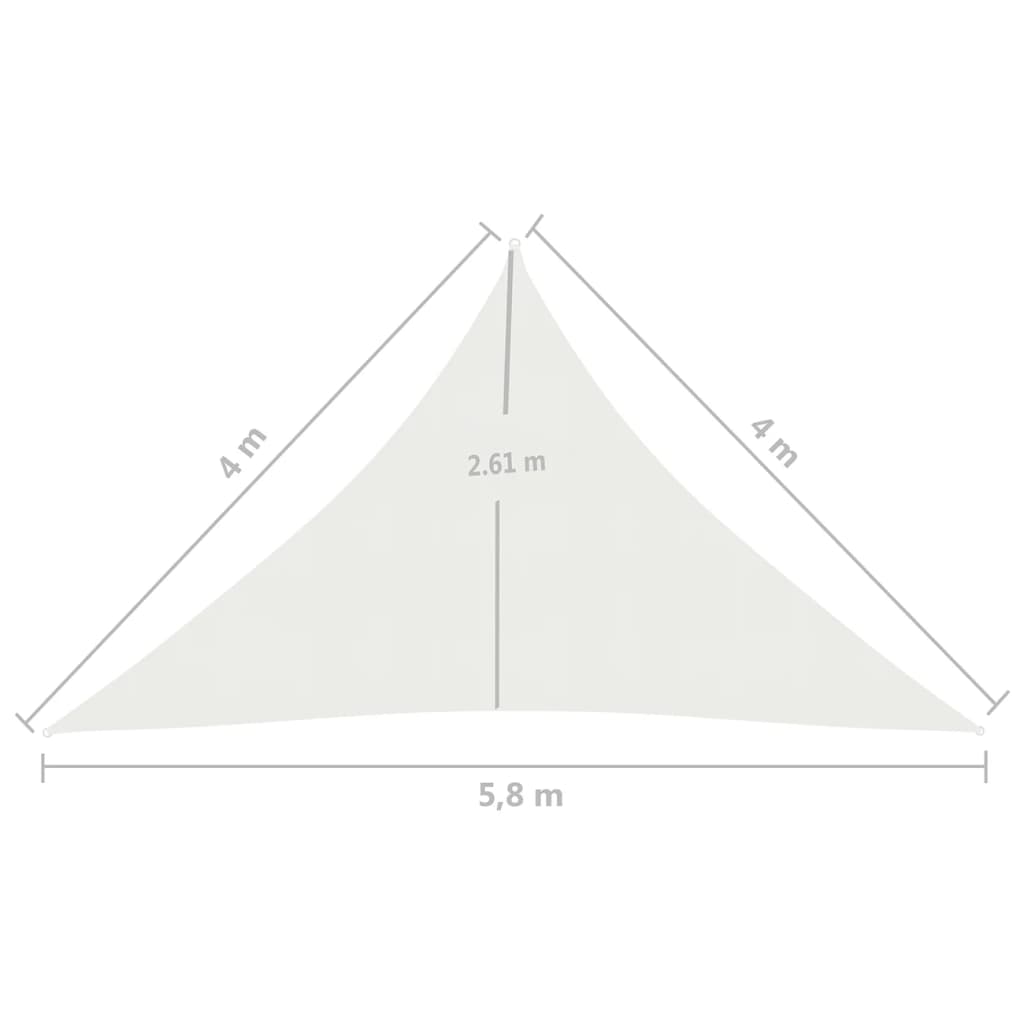 vidaXL Toldo de vela blanco HDPE 160 g/m² 4x4x5,8 m