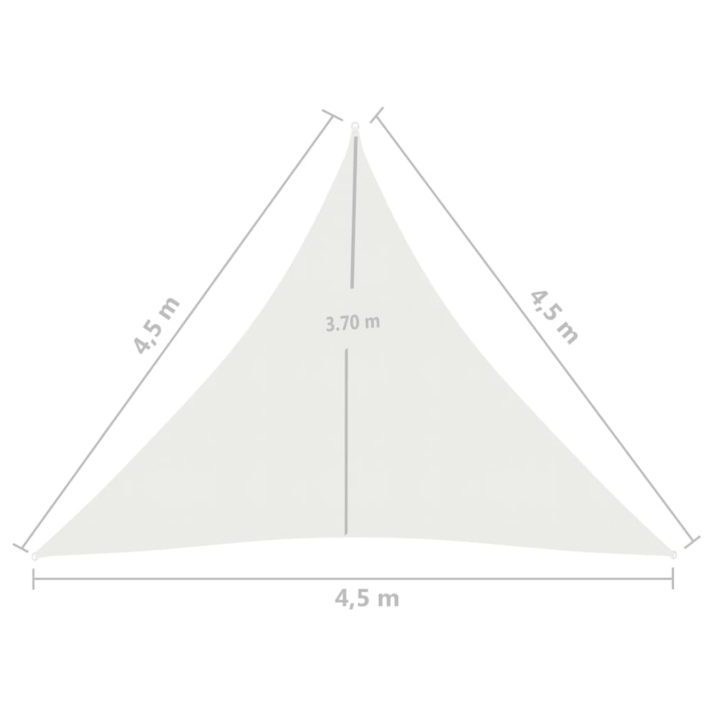 vidaXL Toldo de vela HDPE blanco 160 g/m² 4,5x4,5x4,5 m