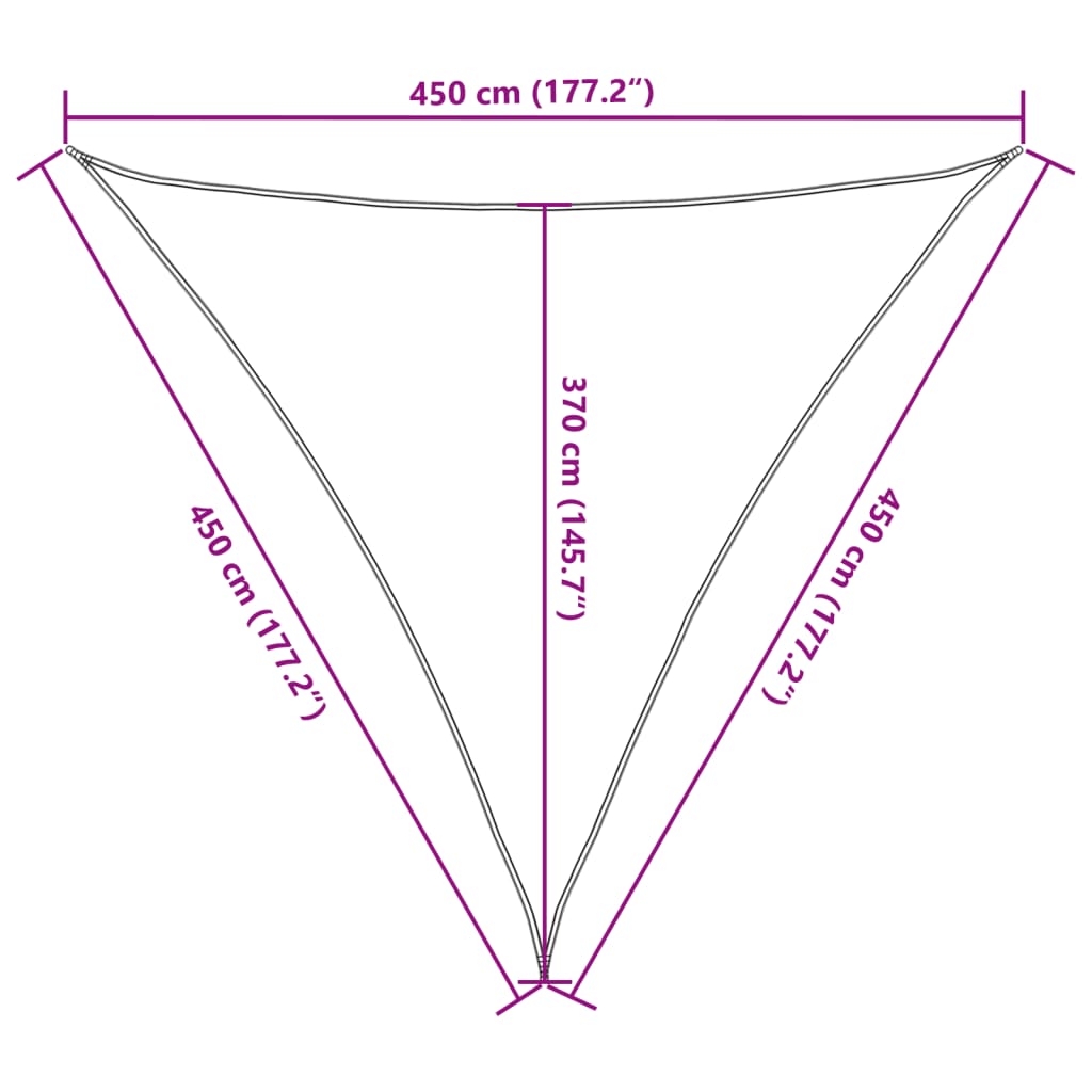 vidaXL Toldo de vela HDPE blanco 160 g/m² 4,5x4,5x4,5 m