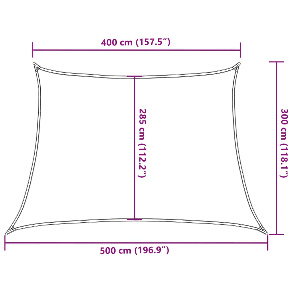 vidaXL Toldo de vela blanco HDPE 160 g/m² 4/5x3 m