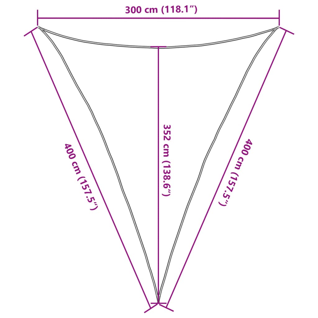 vidaXL Toldo de vela HDPE verde claro 160 g/m² 3x4x5 m