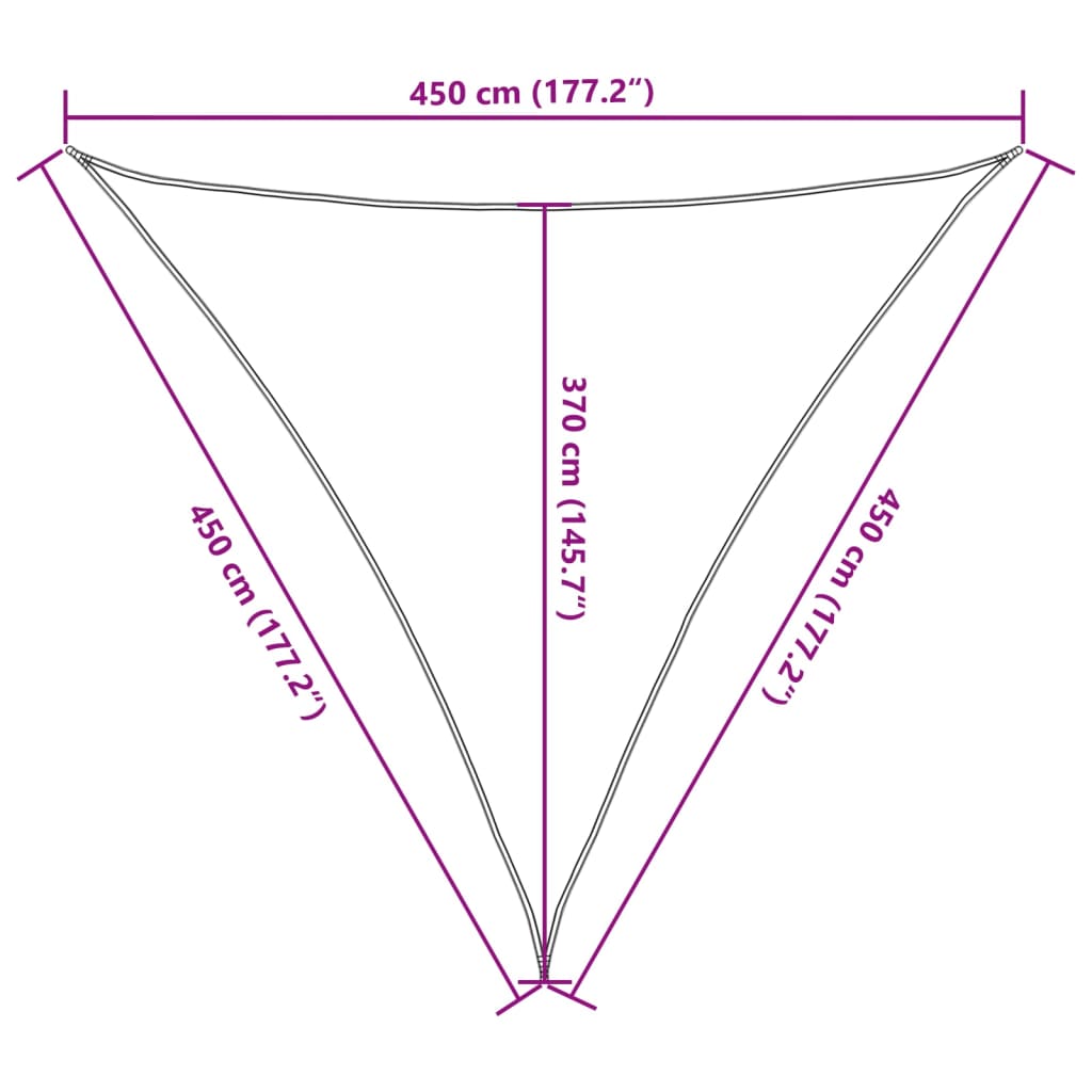 vidaXL Toldo de vela HDPE verde claro 160 g/m² 4,5x4,5x4,5 m