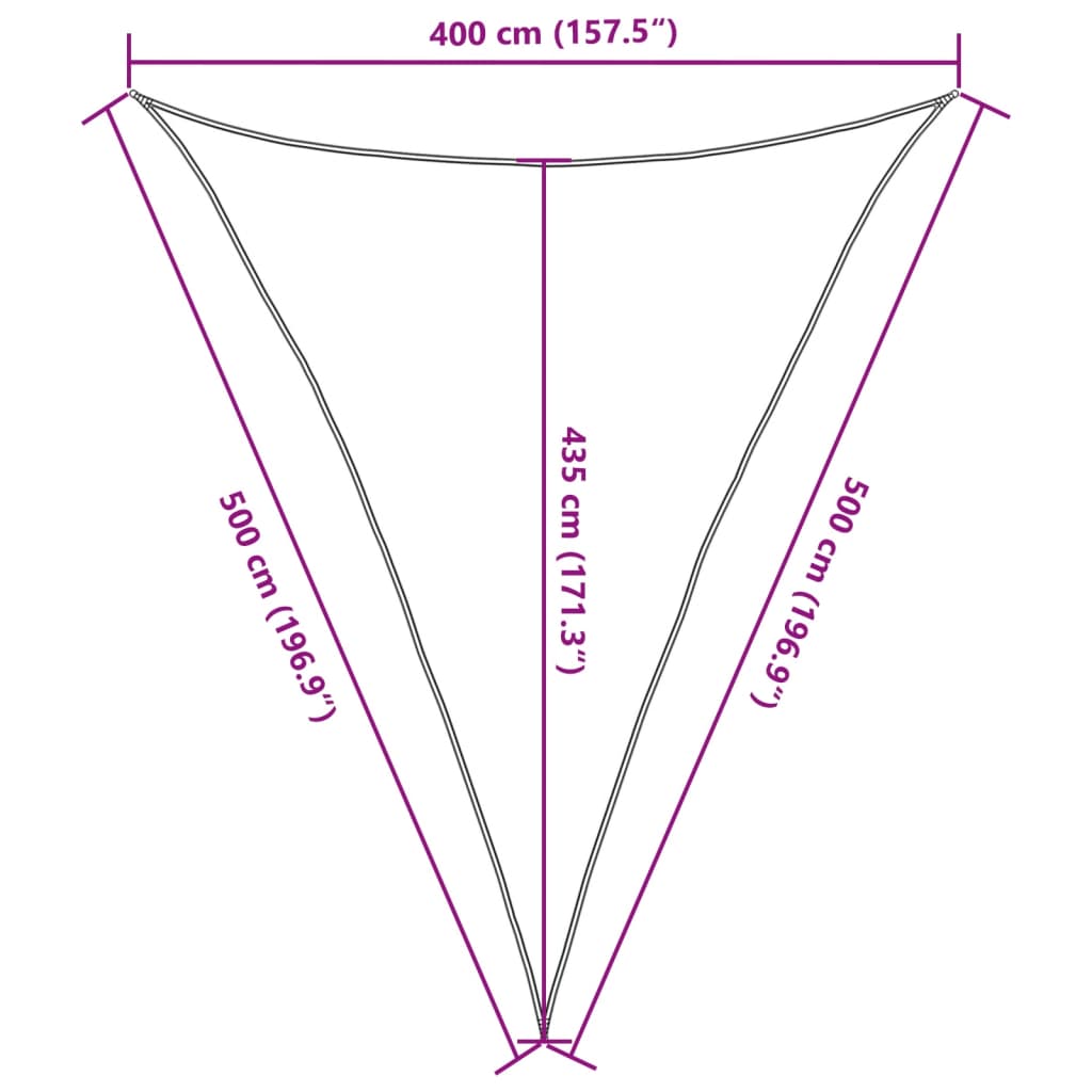 vidaXL Toldo de vela HDPE verde claro 160 g/m² 4x5x5 m