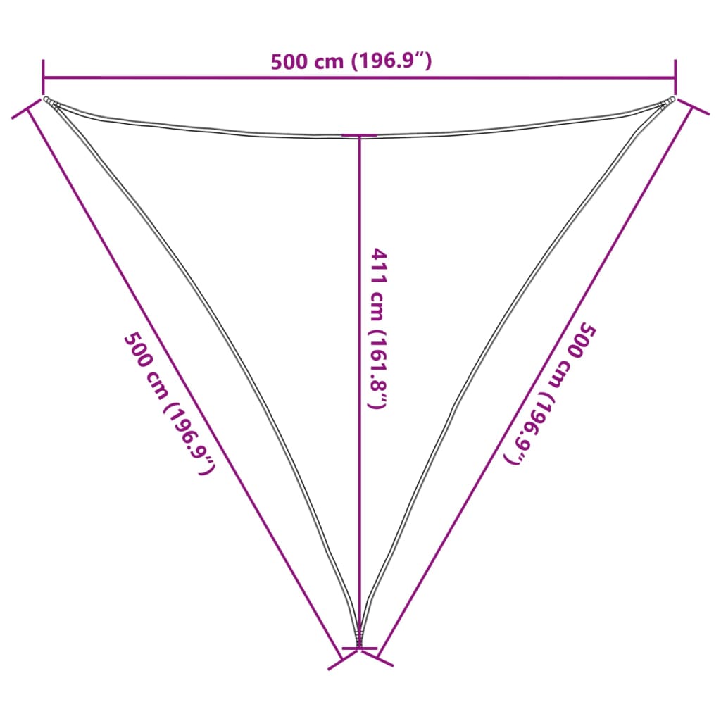 vidaXL Toldo de vela HDPE verde claro 160 g/m² 5x5x5 m