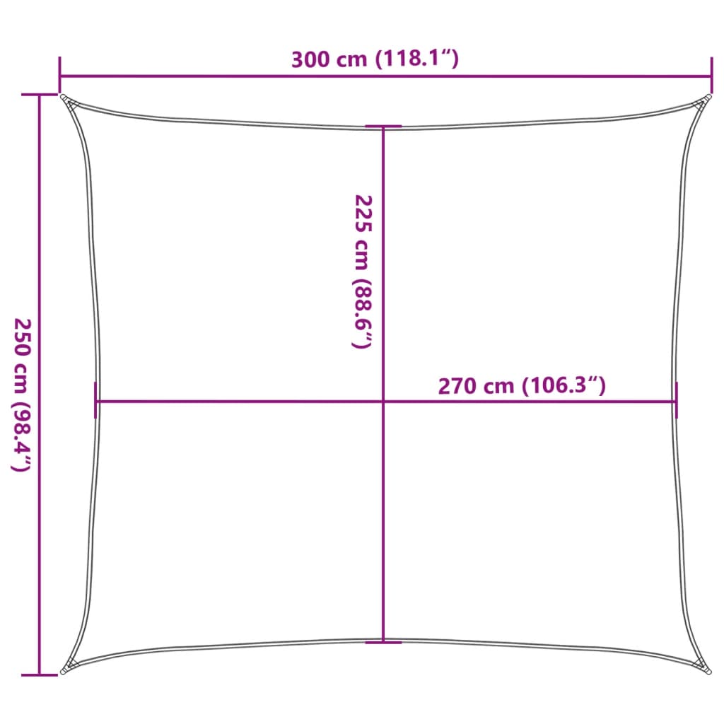 vidaXL Toldo de vela HDPE terracota 160 g/m² 2,5x3 m