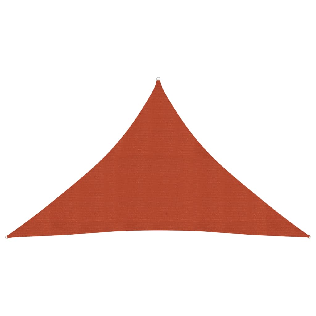 vidaXL Toldo de vela HDPE terracota 160 g/m² 3,5x3,5x4,9 m