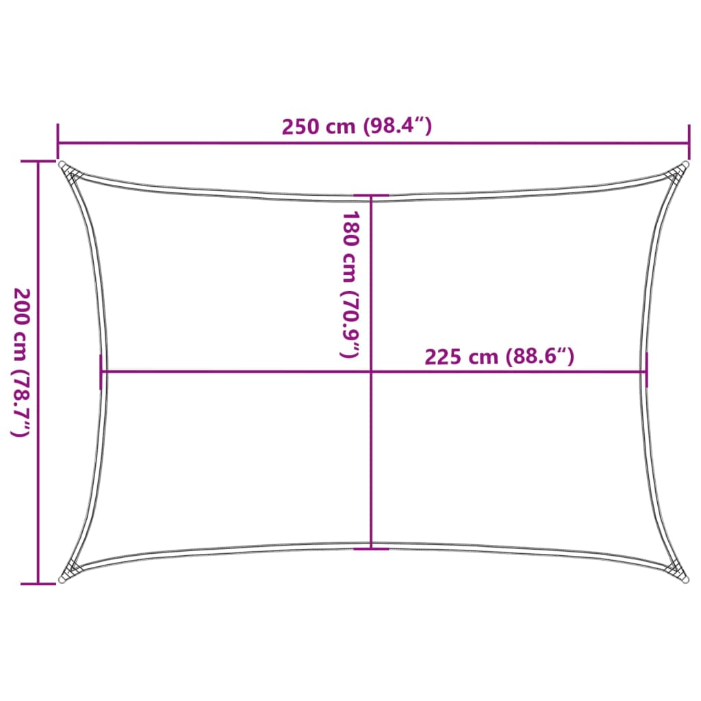 vidaXL Toldo de vela gris taupe HDPE 160 g/m² 2x2,5 m