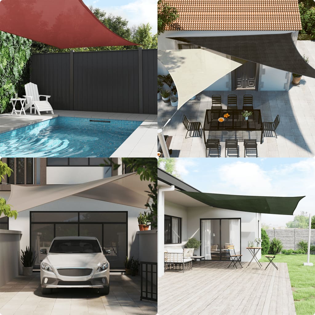 vidaXL Toldo de vela gris taupe HDPE 160 g/m² 3x4x5 m