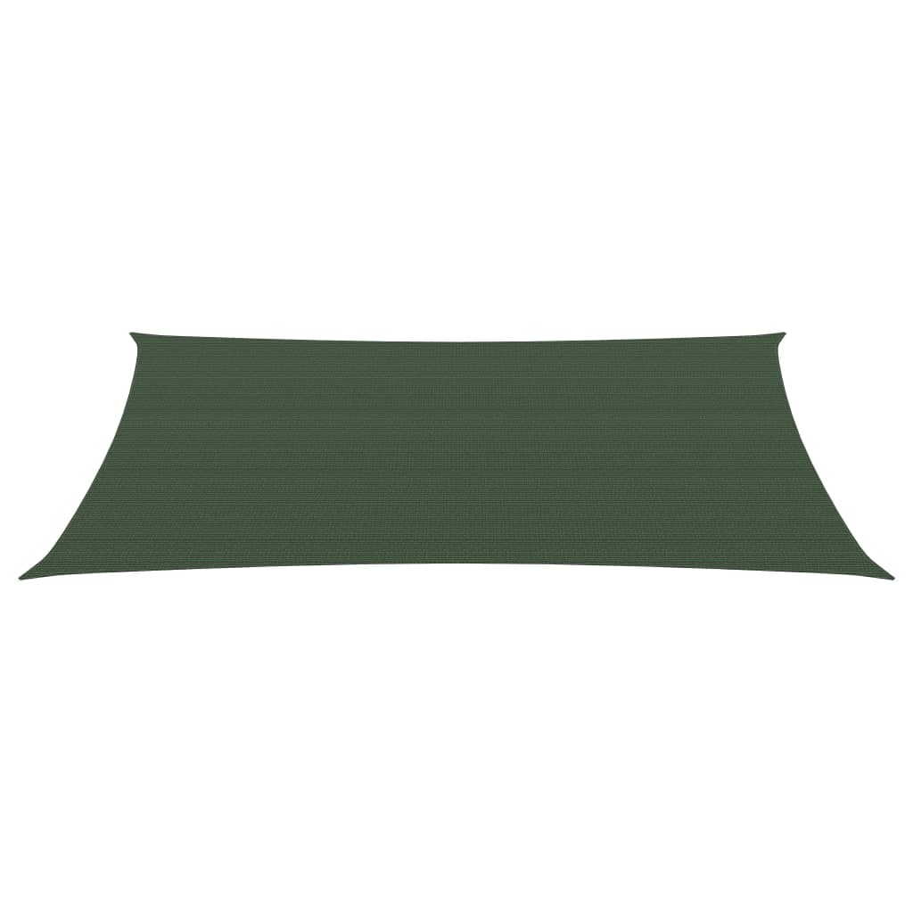 vidaXL Toldo de vela HDPE verde oscuro 160 g/m² 2,5x5 m