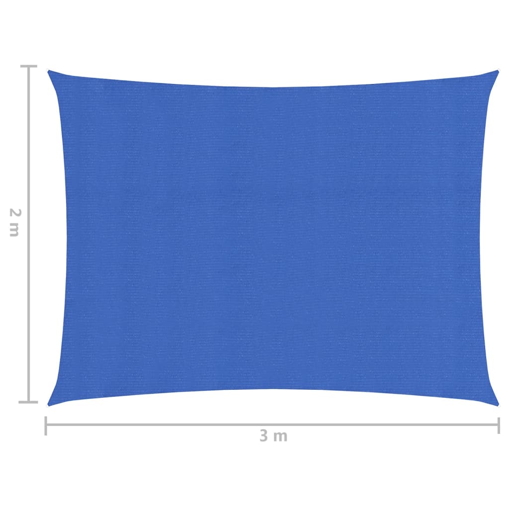 vidaXL Toldo de vela HDPE azul 160 g/m² 2x3 m