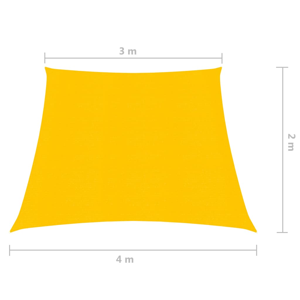 vidaXL Toldo de vela HDPE amarillo 160 g/m² 3/4x2 m