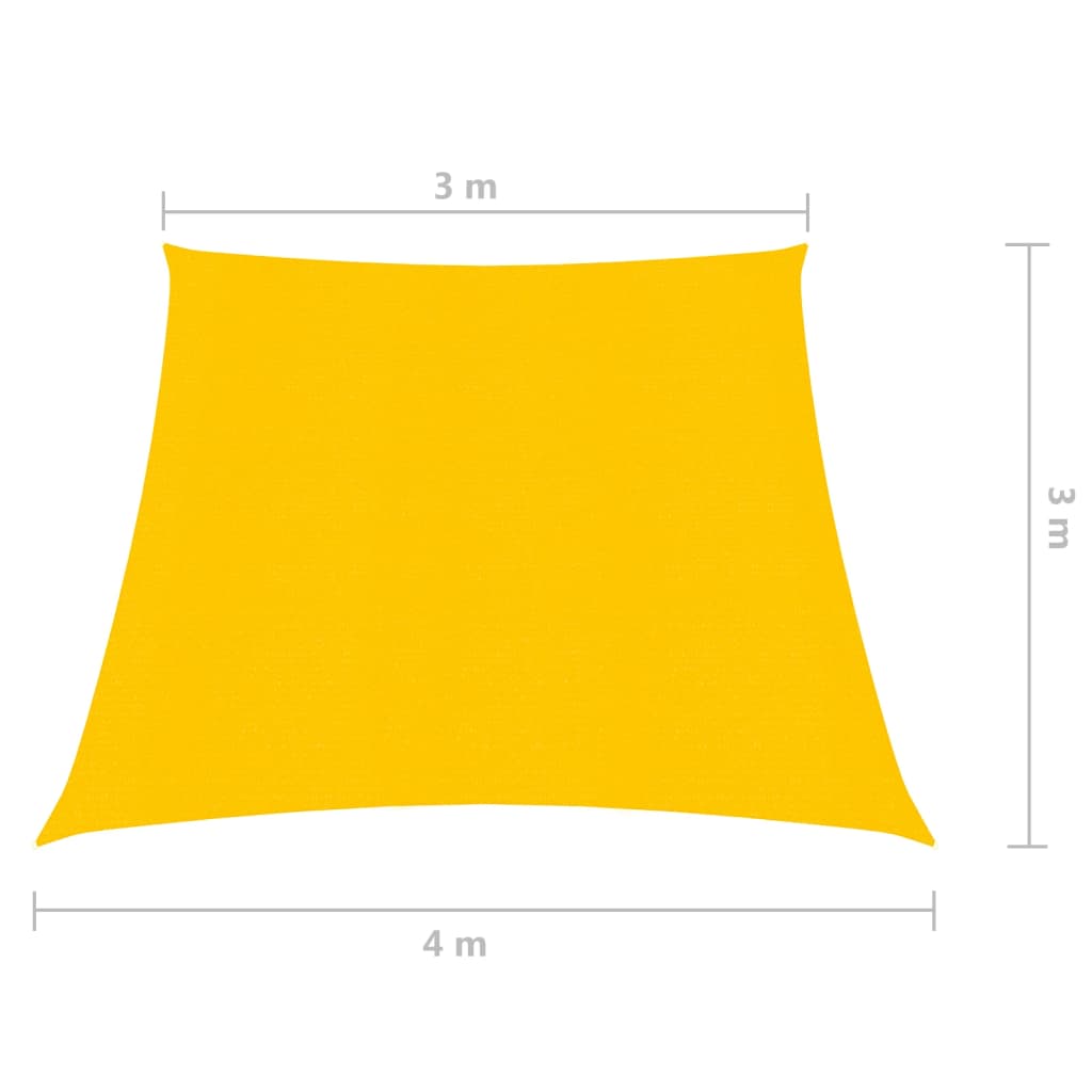 vidaXL Toldo de vela HDPE amarillo 160 g/m² 3/4x3 m