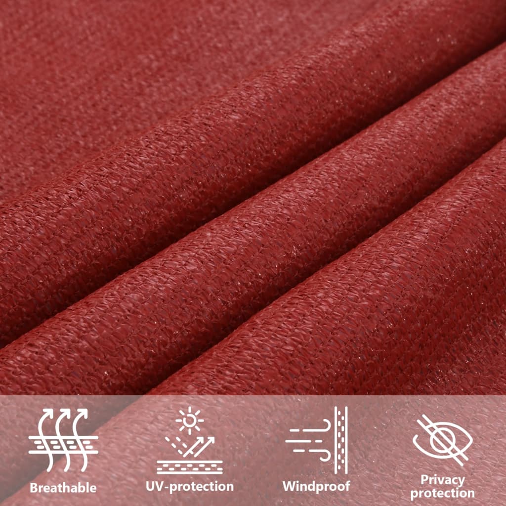 vidaXL Toldo de vela HDPE rojo 160 g/m² 3,5x3,5x4,9 m