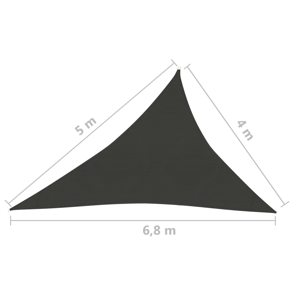 vidaXL Toldo de vela negro HDPE 160 g/m² 4x5x6,8 m