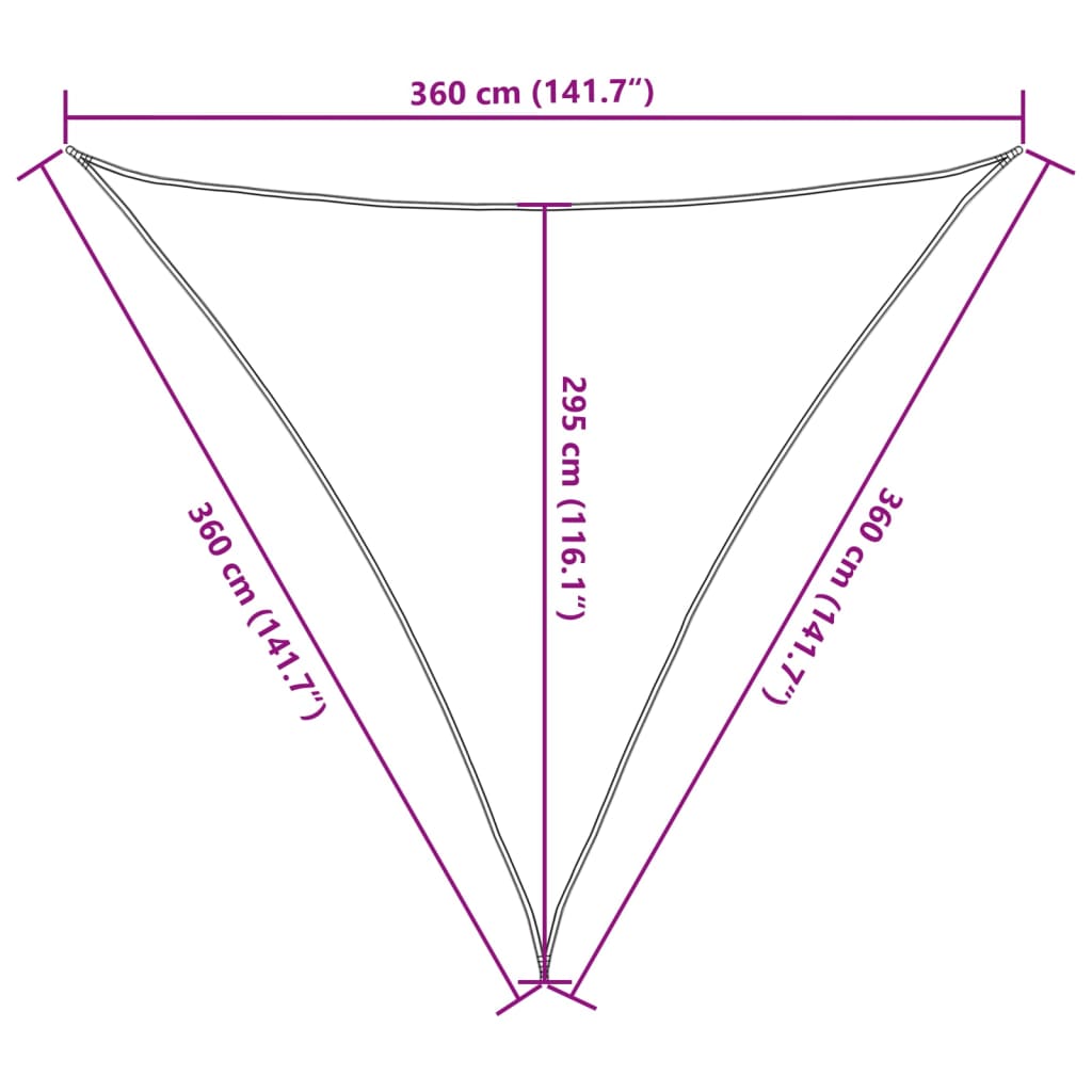 vidaXL Toldo de vela marrón HDPE 160 g/m² 3,6x3,6x3,6 m