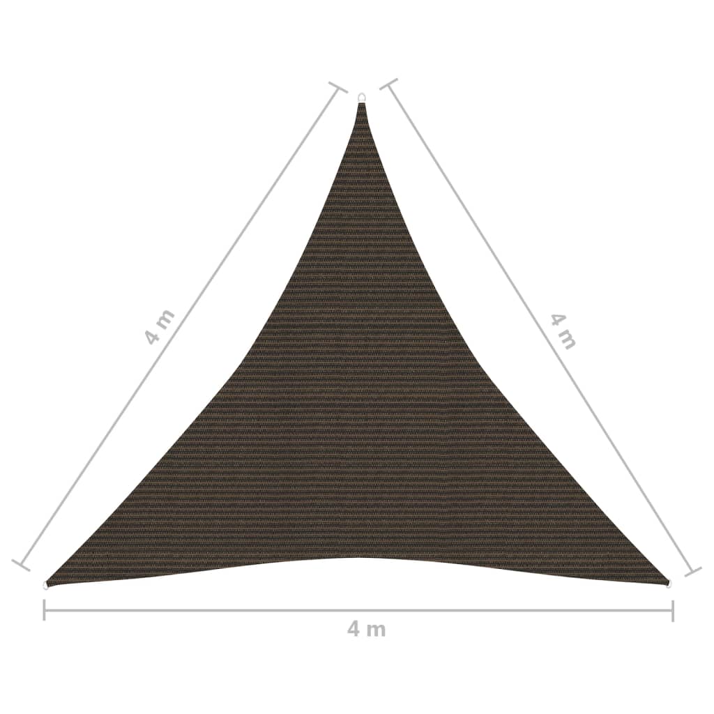 vidaXL Toldo de vela HDPE marrón 160 g/m² 4x4x4 m