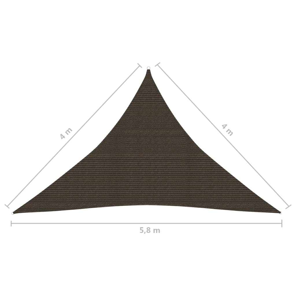 vidaXL Toldo de vela marrón HDPE 160 g/m² 4x4x5,8 m