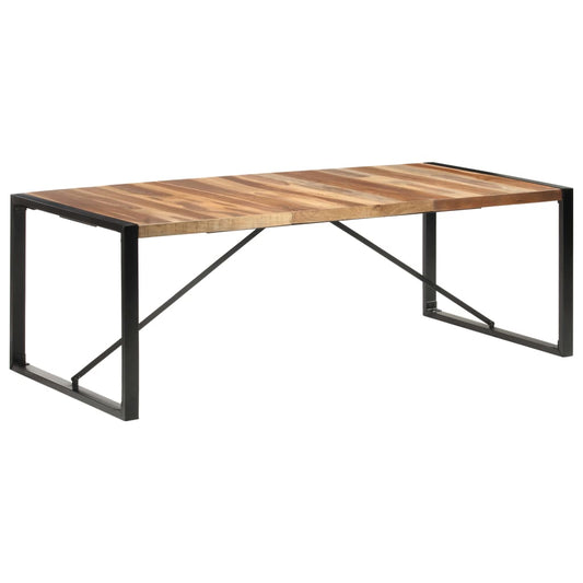 vidaXL Mesa de comedor madera maciza y acabado sheesham 220x100x75 cm