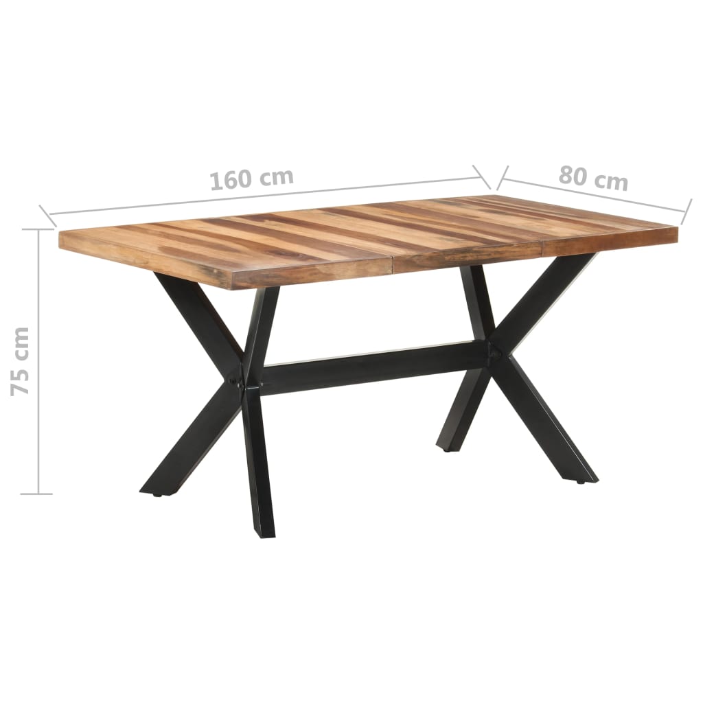 vidaXL Mesa de comedor de madera acacia acabado miel 160x80x75 cm