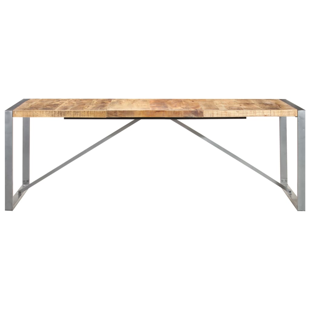 vidaXL Mesa de comedor madera maciza de mango rugosa 220x100x75 cm