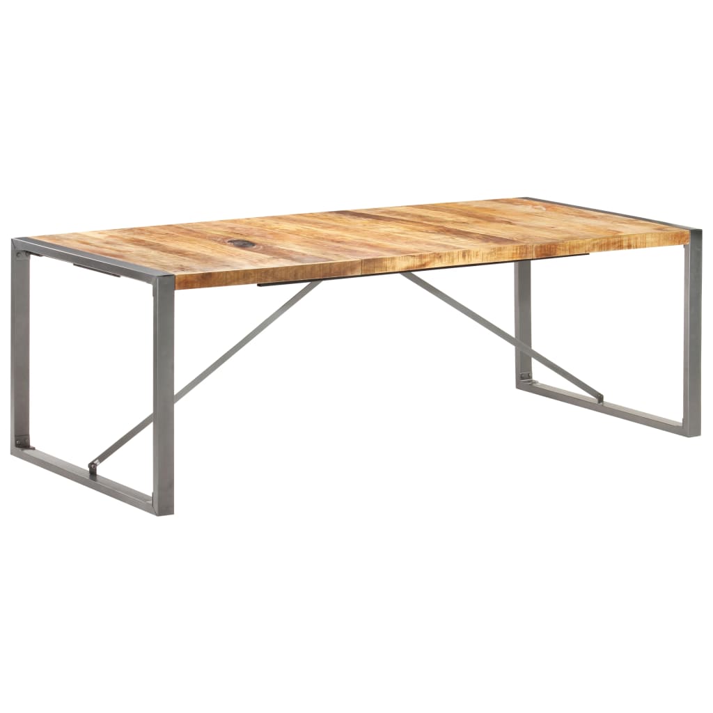 vidaXL Mesa de comedor madera maciza de mango rugosa 220x100x75 cm