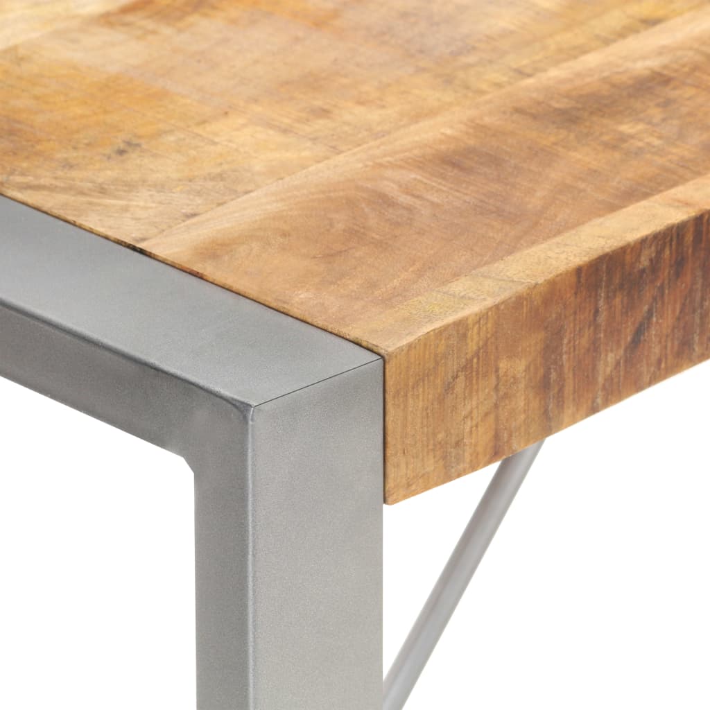 vidaXL Mesa de comedor madera maciza de mango rugosa 220x100x75 cm