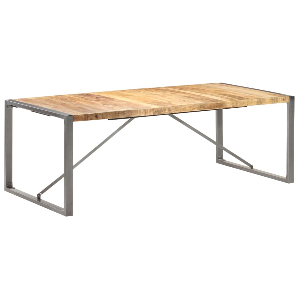 vidaXL Mesa de comedor madera maciza de mango rugosa 220x100x75 cm