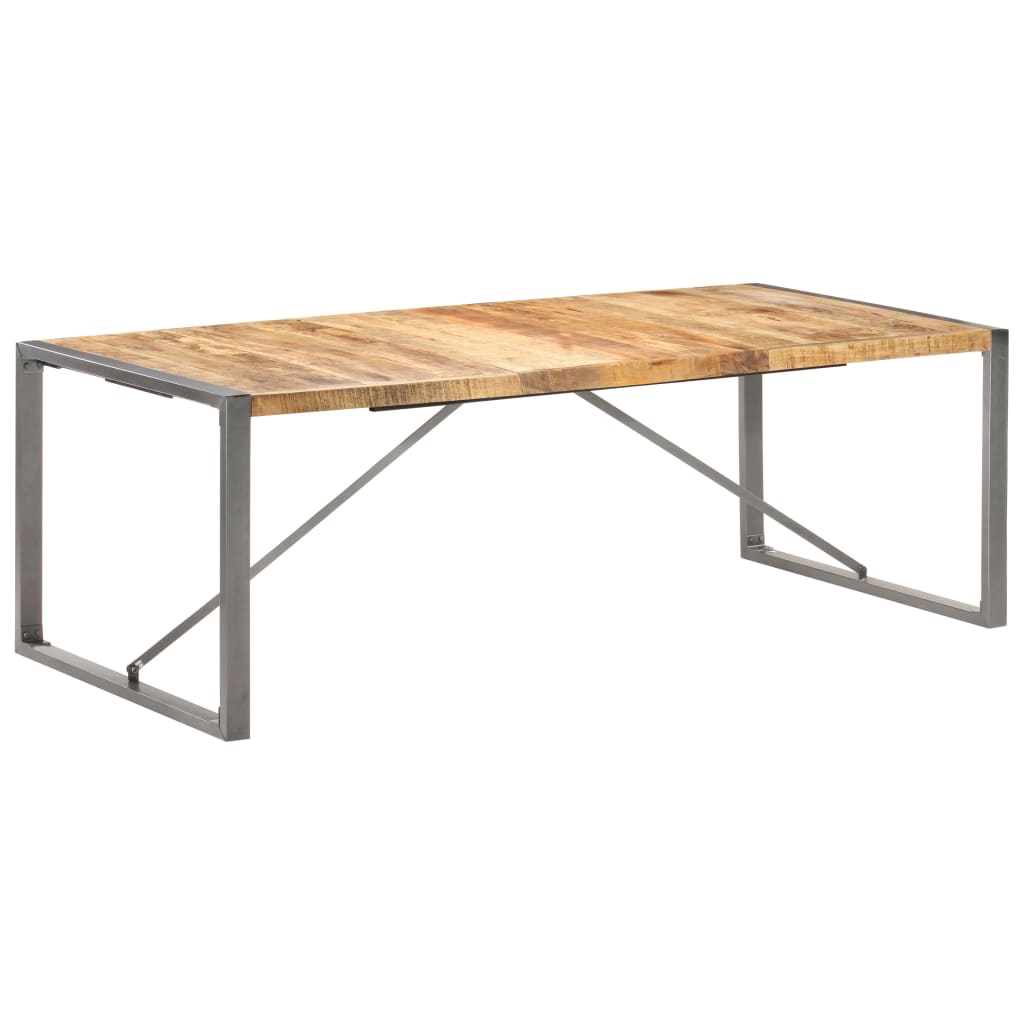 vidaXL Mesa de comedor madera maciza de mango rugosa 220x100x75 cm