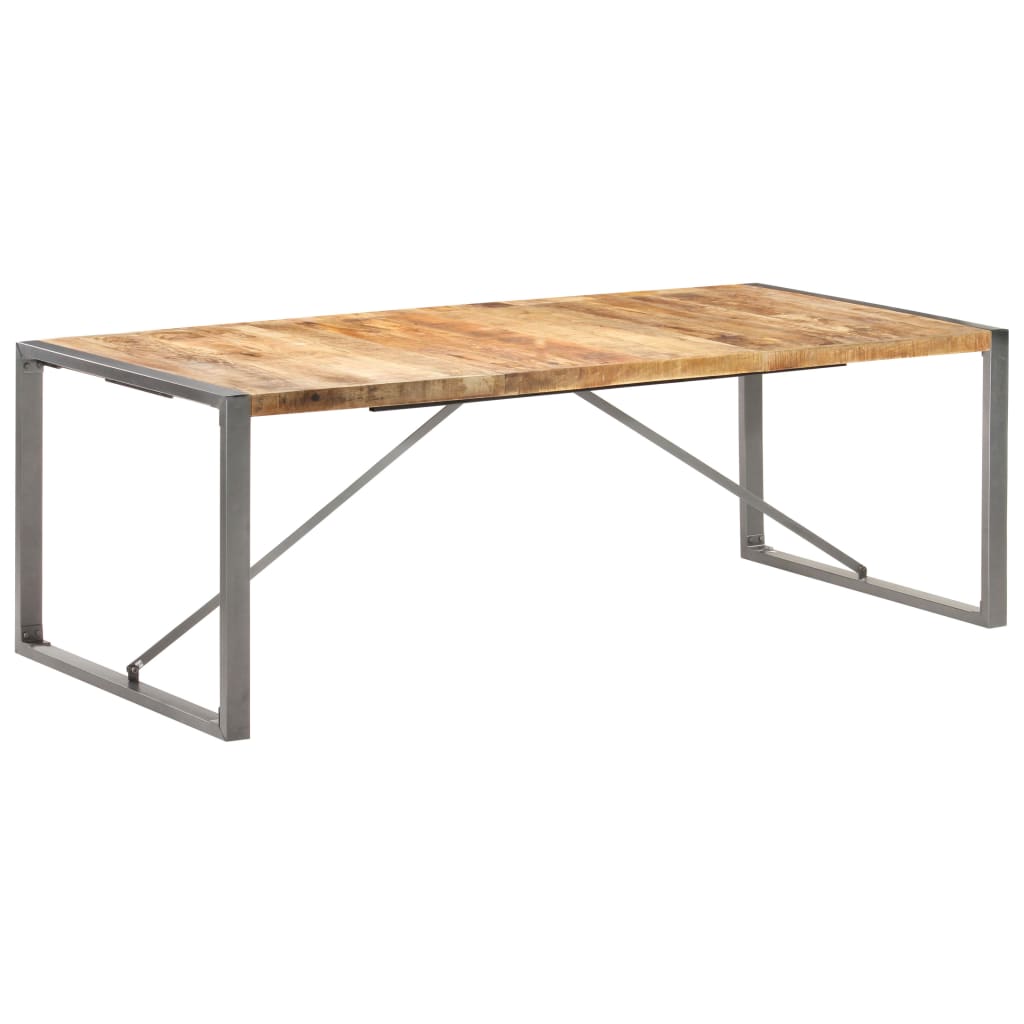 vidaXL Mesa de comedor madera maciza de mango rugosa 220x100x75 cm