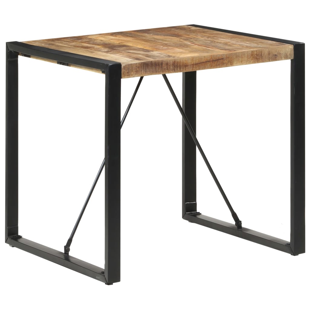 vidaXL Mesa de comedor madera de mango rugosa 80x80x75 cm