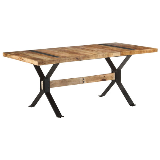 vidaXL Mesa de comedor madera de mango rugosa 180x90x76 cm