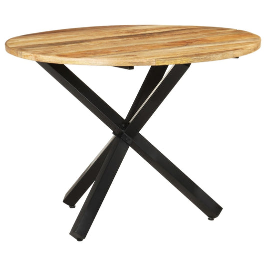 vidaXL Mesa de comedor madera de mango rugosa redonda 100x100x75 cm