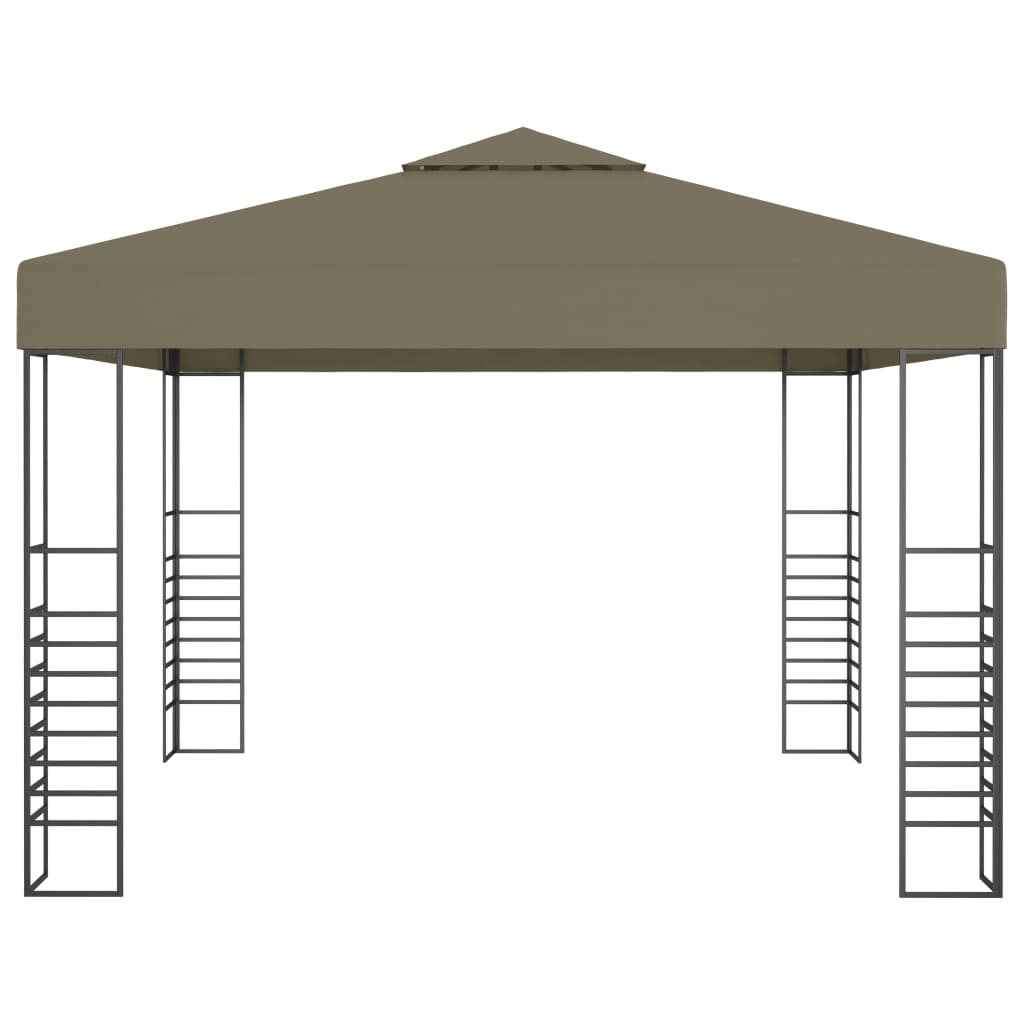 vidaXL Carpa de jardín con tejado retráctil gris taupe 3x3m 180 g/m²