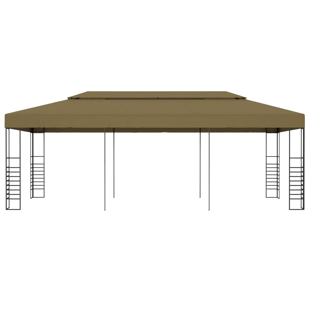 vidaXL Cenador de jardín 6x3x2,7 m gris taupe 180 g/m²