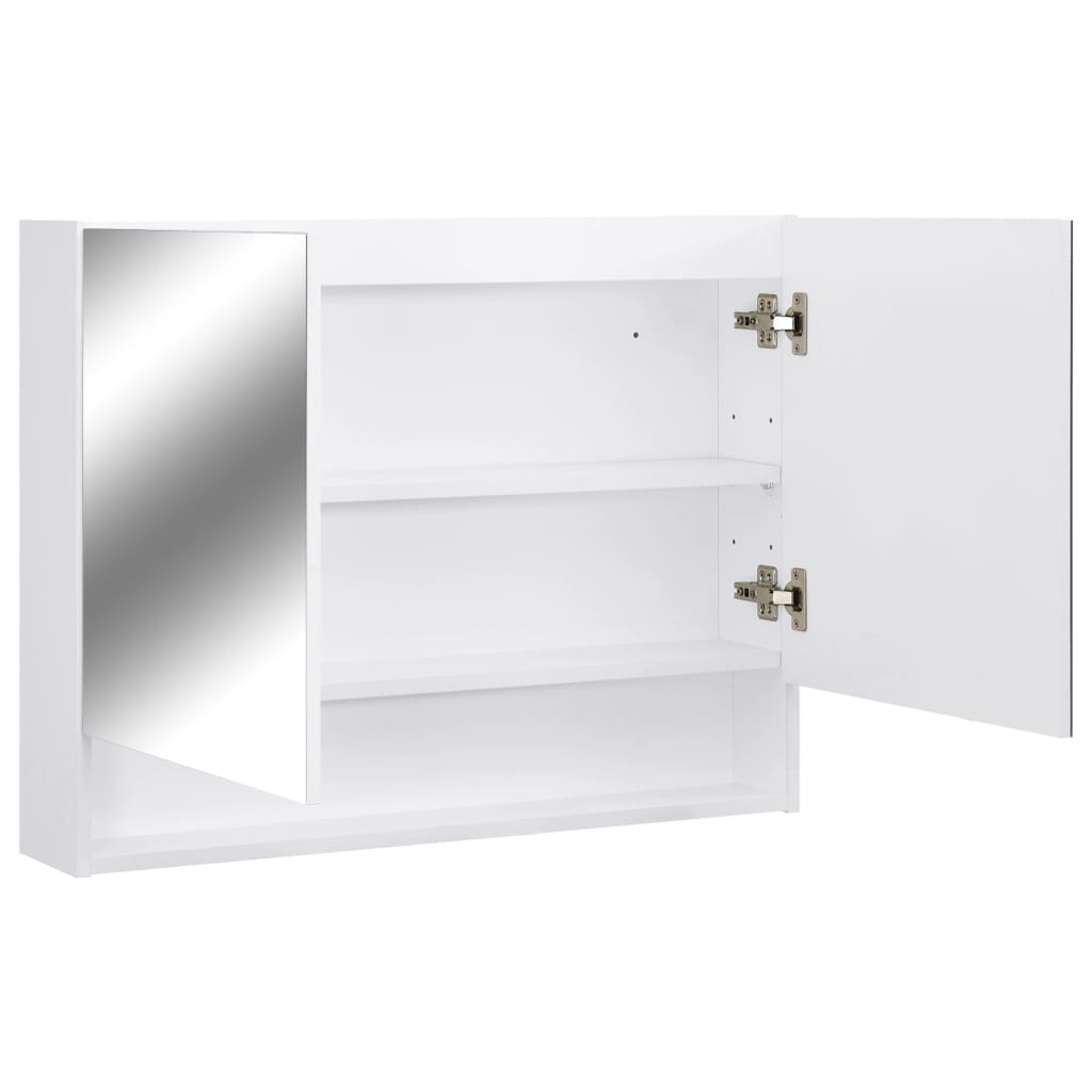 vidaXL Armario de baño con espejo MDF blanco 80x15x60 cm