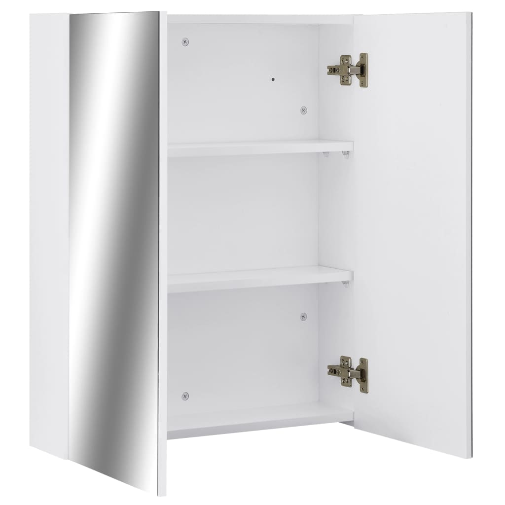 323607 vidaXL Bathroom Mirror Cabinet White 60x15x75 cm MDF