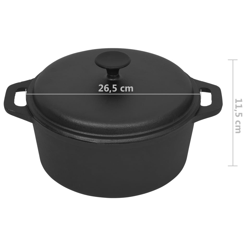 vidaXL Olla de hierro fundido Ø26,5 cm