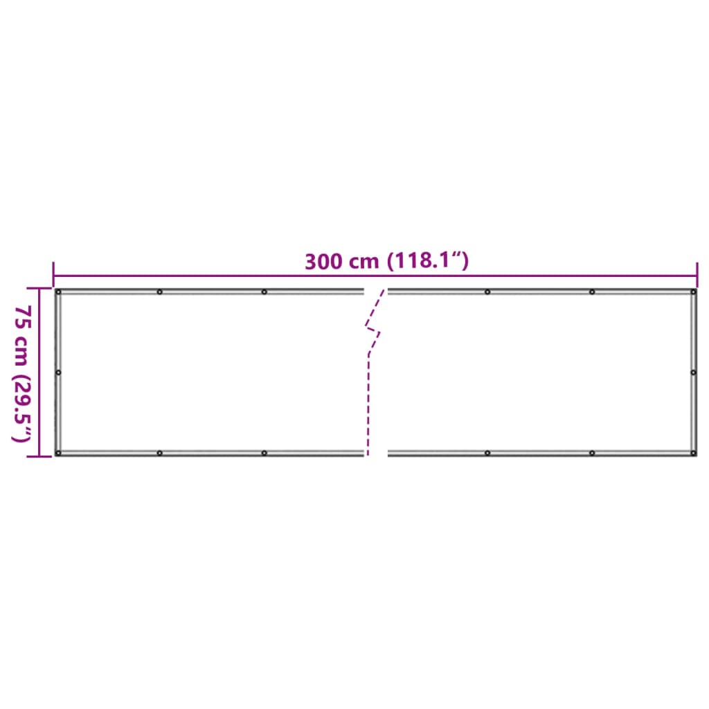 vidaXL Biombo para balcón de tela oxford antracita 75x300 cm