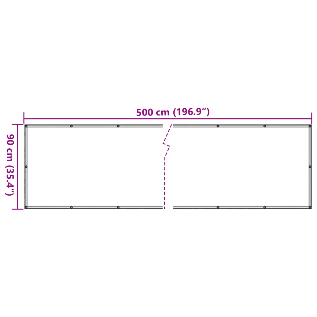 vidaXL Biombo para balcón de tela oxford antracita 90x500 cm