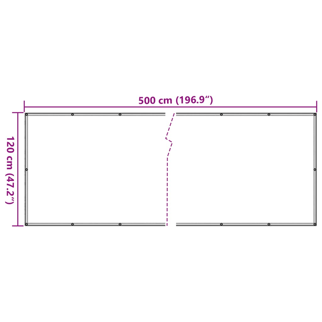 vidaXL Toldo para balcón tela oxford gris antracita 120x500 cm