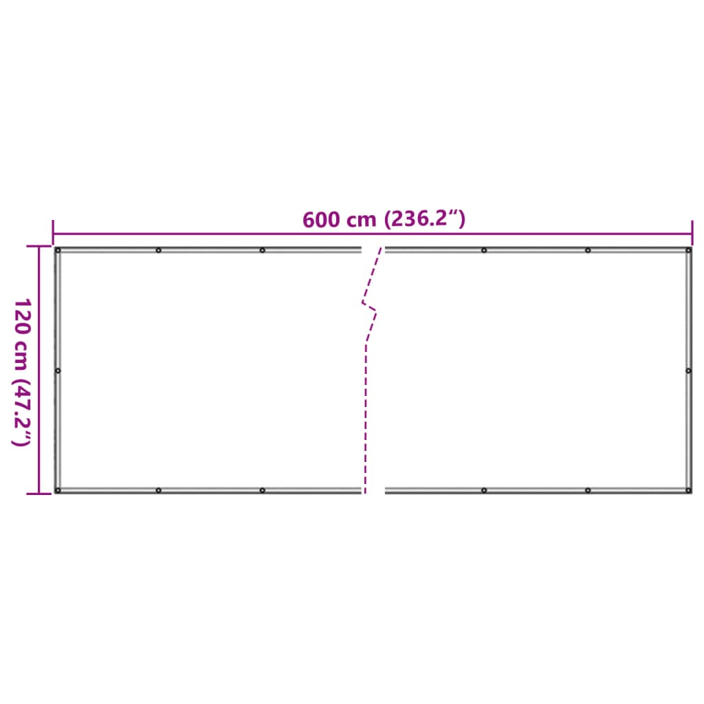 vidaXL Toldo para balcón tela oxford gris antracita 120x600 cm