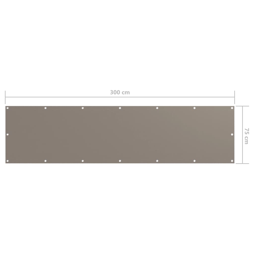 vidaXL Toldo para balcón de tela Oxford gris taupe 75x300 cm