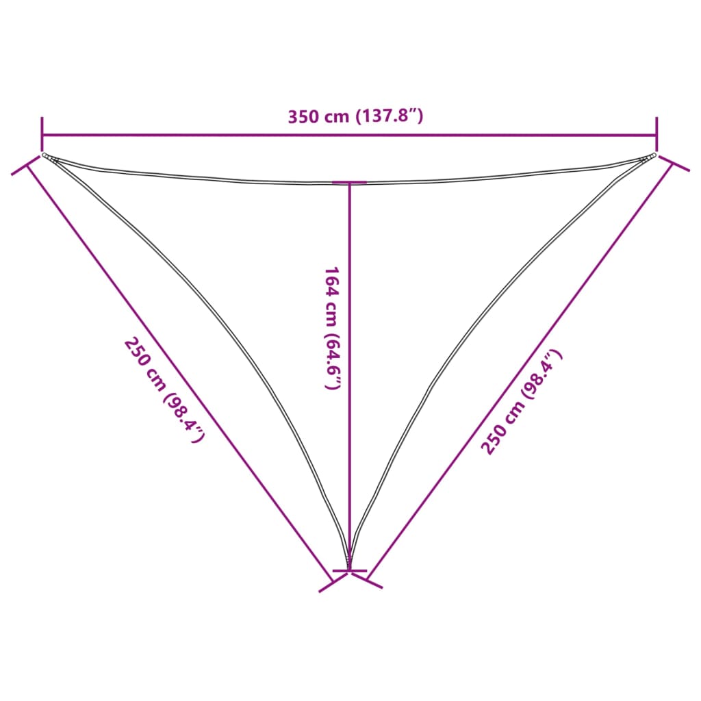 vidaXL Toldo vela triangular tela Oxford gris antracita 2,5x2,5x3,5 m