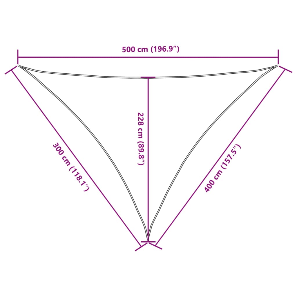 vidaXL Toldo de vela triangular tela Oxford gris antracita 3x4x5 m