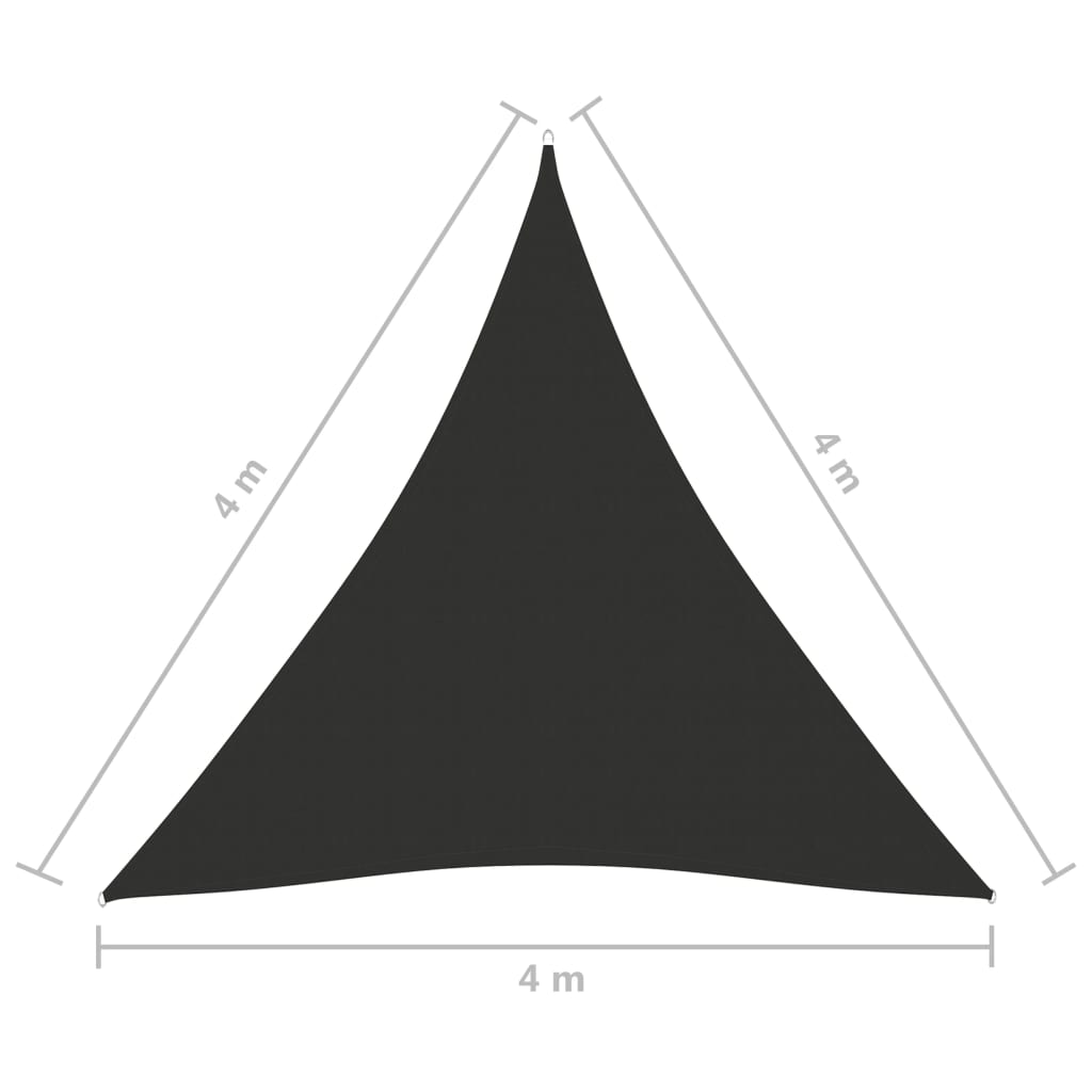 vidaXL Toldo de vela triangular tela Oxford gris antracita 4x4x4 m