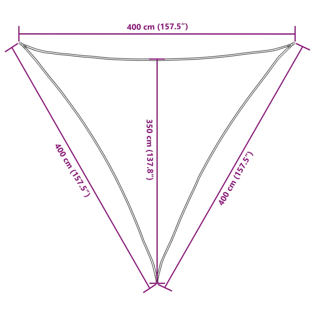 vidaXL Toldo de vela triangular tela Oxford gris antracita 4x4x4 m