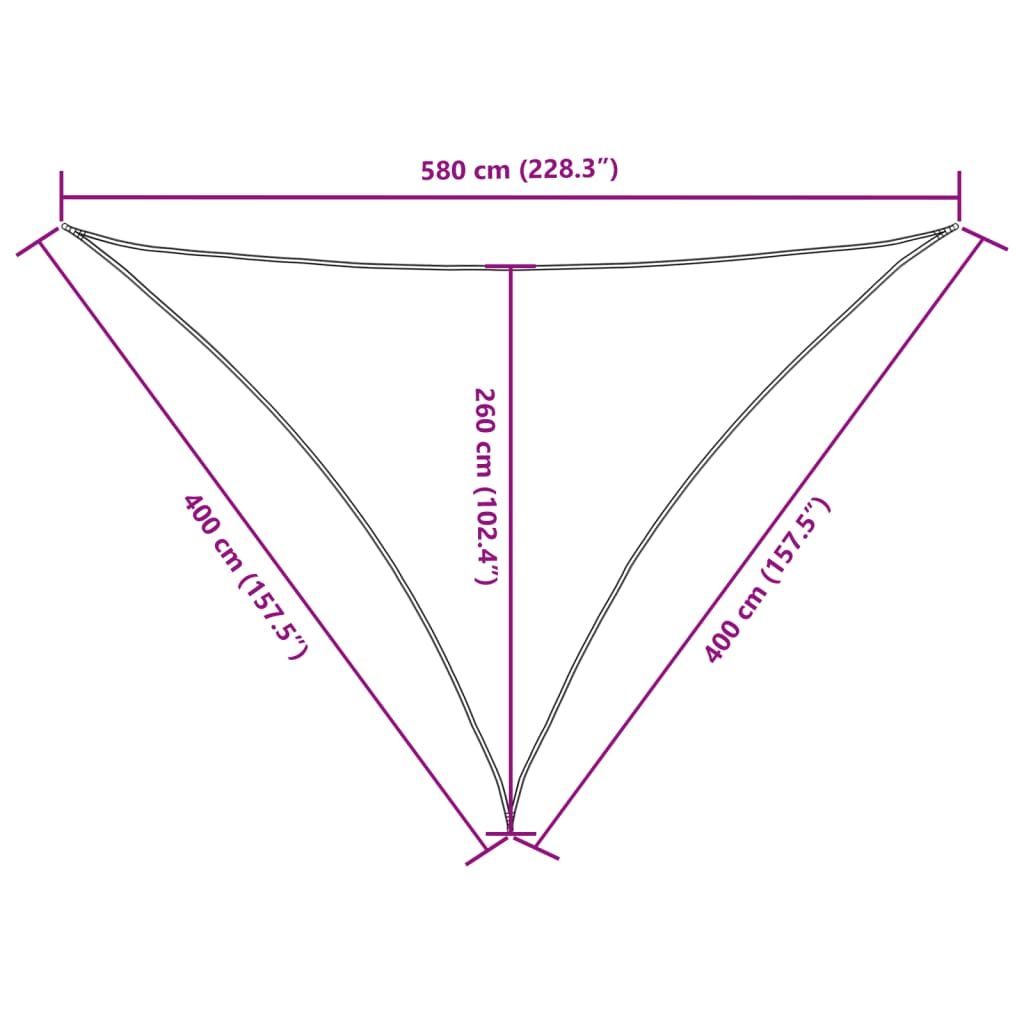 vidaXL Toldo de vela triangular tela Oxford gris antracita 4x4x5,8 m