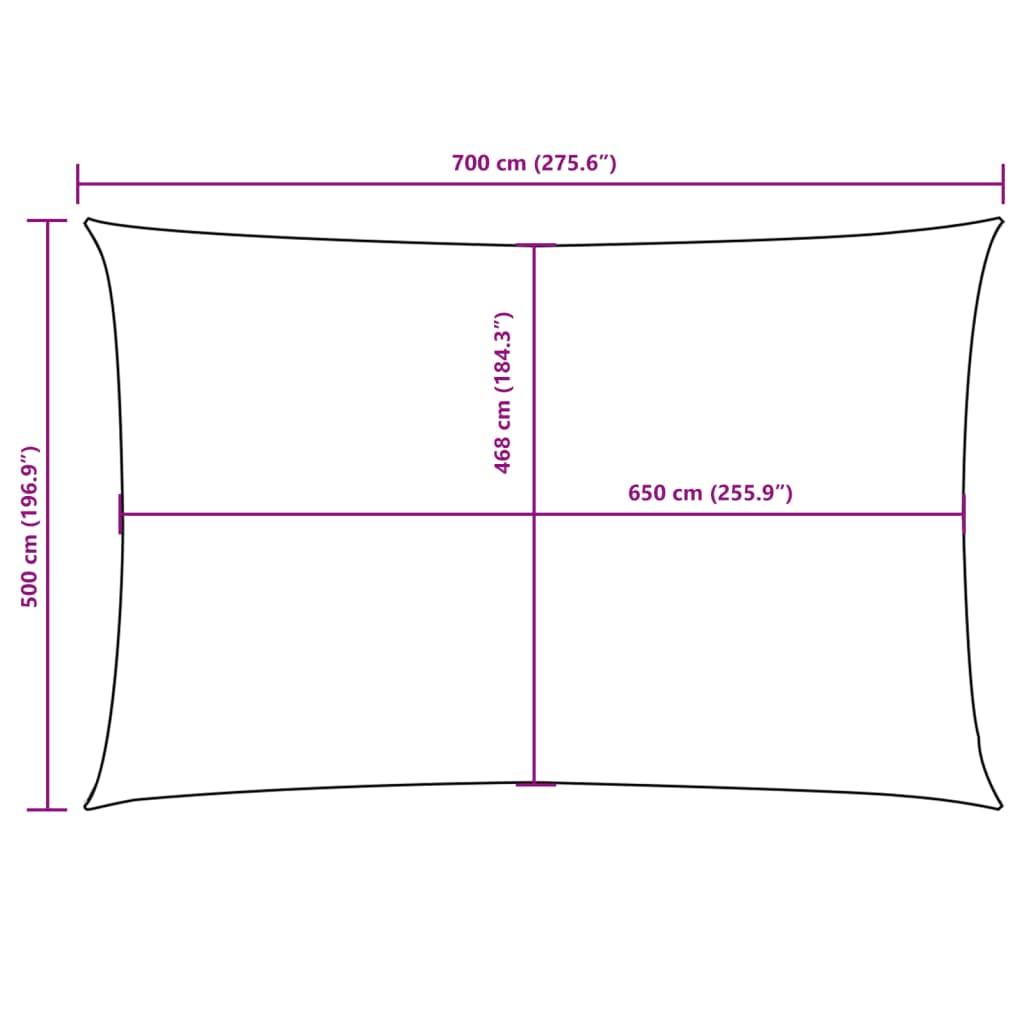 vidaXL Toldo de vela rectangular tela Oxford color crema 5x7 m