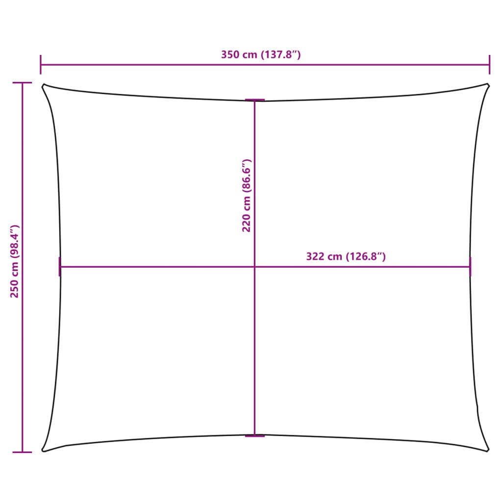 vidaXL Toldo de vela rectangular tela Oxford blanco 2,5x3,5 m