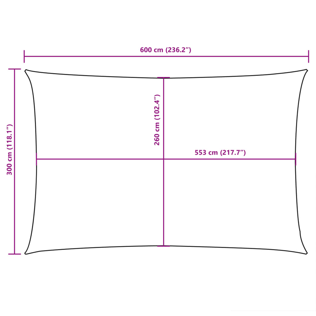 vidaXL Toldo de vela rectangular tela Oxford blanco 3x6 m